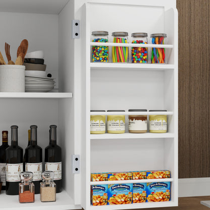 Kitchen island rolling trolley cart with 1 drawer & 2 doors with storage racks & Adjustable Shelves & towel rack