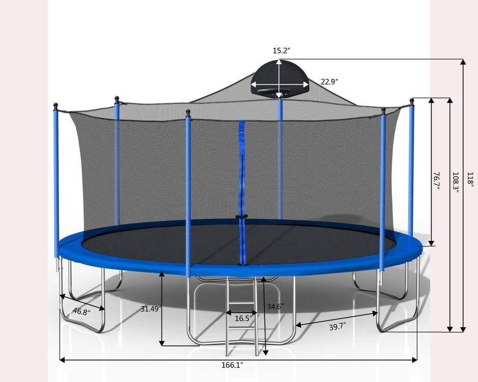 Summit 14FT Family Trampoline & Basketball Arena