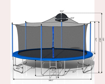 Summit 14FT Family Trampoline & Basketball Arena