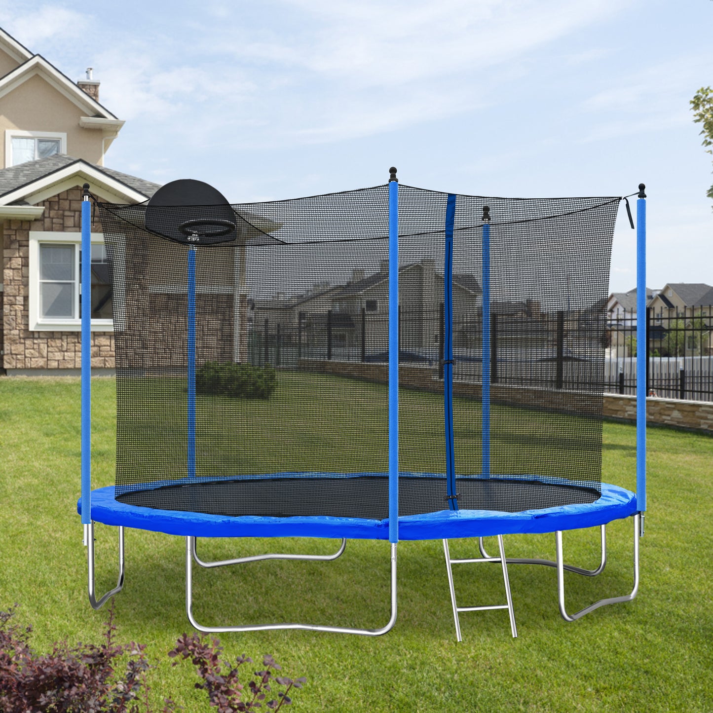 Explorer 12FT Family Trampoline & Basketball Set