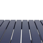 Aurelian Folding Acacia Wood Outdoor Side Table – Navy Blue Slat-Top Patio Accent Table, 22.75"