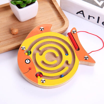Montessori Toys Educational Wooden Toy for Children Early Learning Magnetic Maze Puzzle Labyrinth Brain Teaser Game educativo