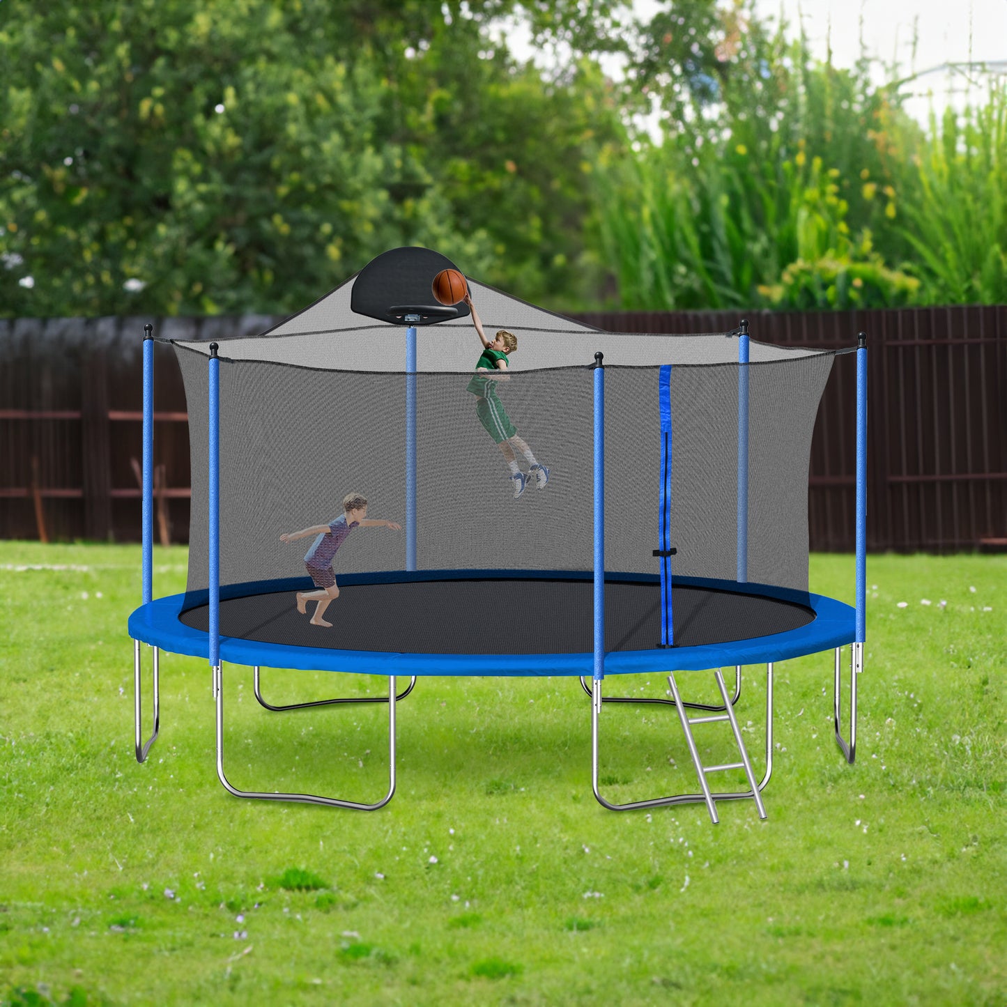 Summit 14FT Family Trampoline & Basketball Arena