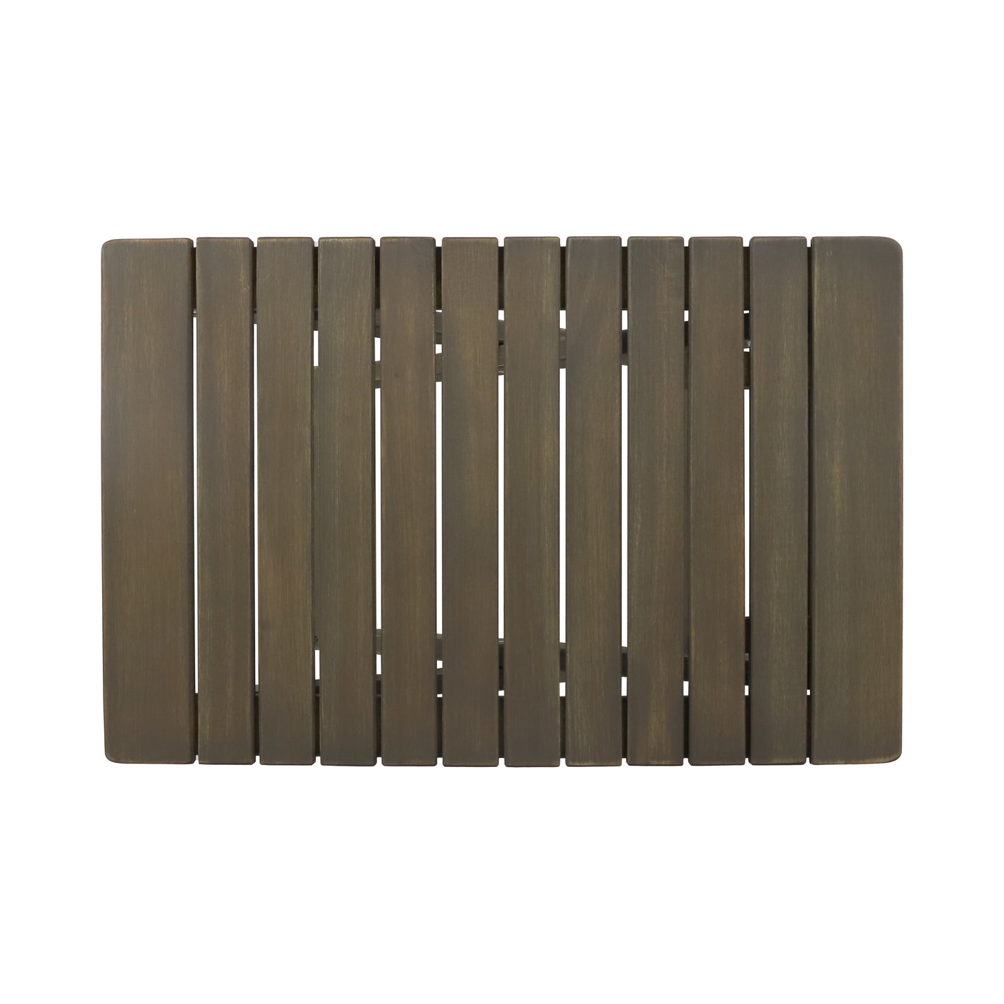 Aurelian Folding Acacia Wood Outdoor Side Table – Gray Slat-Top Patio Accent Table, 22.75"