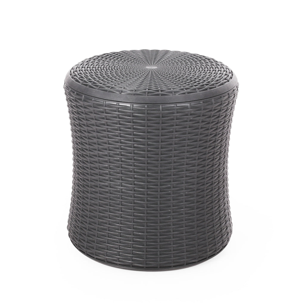 𝗔𝘂𝗿𝗲𝗹𝗶𝗮𝗻 𝗛𝗶𝗱𝗱𝗲𝗻 𝗦𝘁𝗼𝗿𝗮𝗴𝗲 𝗢𝘂𝘁𝗱𝗼𝗼𝗿 𝗦𝗶𝗱𝗲 𝗧𝗮𝗯𝗹𝗲 – 𝗠𝗼𝗱𝗲𝗿𝗻 𝗪𝗲𝗮𝘁𝗵𝗲𝗿-𝗥𝗲𝘀𝗶𝘀𝘁𝗮𝗻𝘁 𝗣𝗮𝘁𝗶𝗼 𝗔𝗰𝗰𝗲𝗻𝘁 𝗧𝗮𝗯𝗹𝗲, 𝗗𝗮𝗿𝗸 𝗚𝗿𝗮𝘆 19.25”