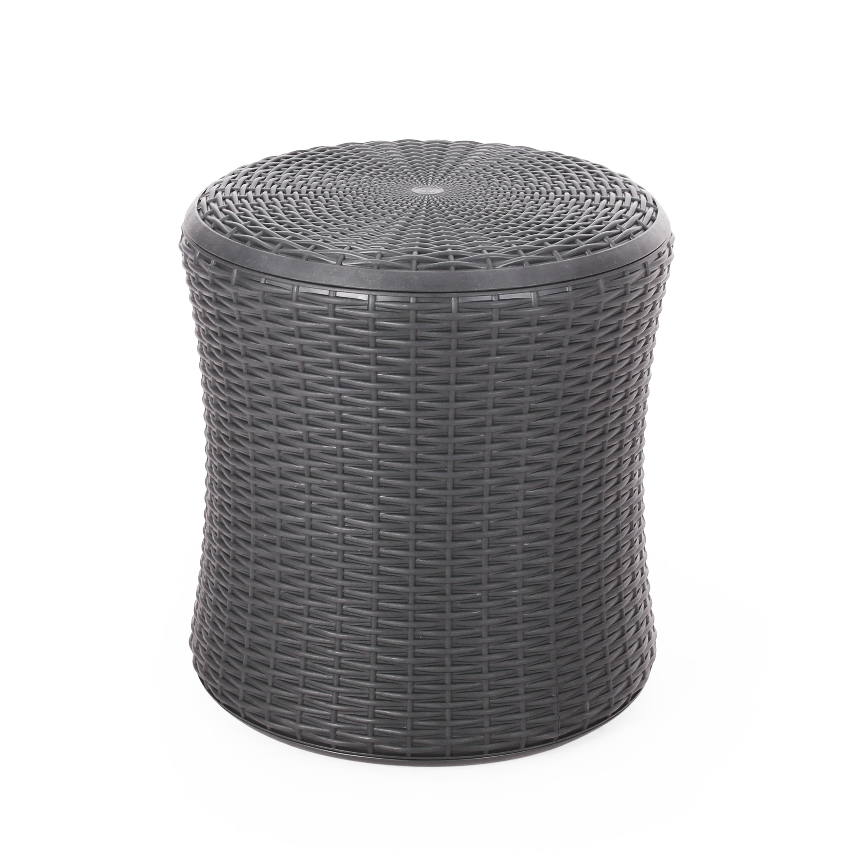 𝗔𝘂𝗿𝗲𝗹𝗶𝗮𝗻 𝗛𝗶𝗱𝗱𝗲𝗻 𝗦𝘁𝗼𝗿𝗮𝗴𝗲 𝗢𝘂𝘁𝗱𝗼𝗼𝗿 𝗦𝗶𝗱𝗲 𝗧𝗮𝗯𝗹𝗲 – 𝗠𝗼𝗱𝗲𝗿𝗻 𝗪𝗲𝗮𝘁𝗵𝗲𝗿-𝗥𝗲𝘀𝗶𝘀𝘁𝗮𝗻𝘁 𝗣𝗮𝘁𝗶𝗼 𝗔𝗰𝗰𝗲𝗻𝘁 𝗧𝗮𝗯𝗹𝗲, 𝗗𝗮𝗿𝗸 𝗚𝗿𝗮𝘆 19.25”