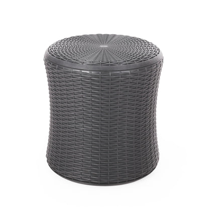 𝗔𝘂𝗿𝗲𝗹𝗶𝗮𝗻 𝗛𝗶𝗱𝗱𝗲𝗻 𝗦𝘁𝗼𝗿𝗮𝗴𝗲 𝗢𝘂𝘁𝗱𝗼𝗼𝗿 𝗦𝗶𝗱𝗲 𝗧𝗮𝗯𝗹𝗲 – 𝗠𝗼𝗱𝗲𝗿𝗻 𝗪𝗲𝗮𝘁𝗵𝗲𝗿-𝗥𝗲𝘀𝗶𝘀𝘁𝗮𝗻𝘁 𝗣𝗮𝘁𝗶𝗼 𝗔𝗰𝗰𝗲𝗻𝘁 𝗧𝗮𝗯𝗹𝗲, 𝗗𝗮𝗿𝗸 𝗚𝗿𝗮𝘆 19.25”