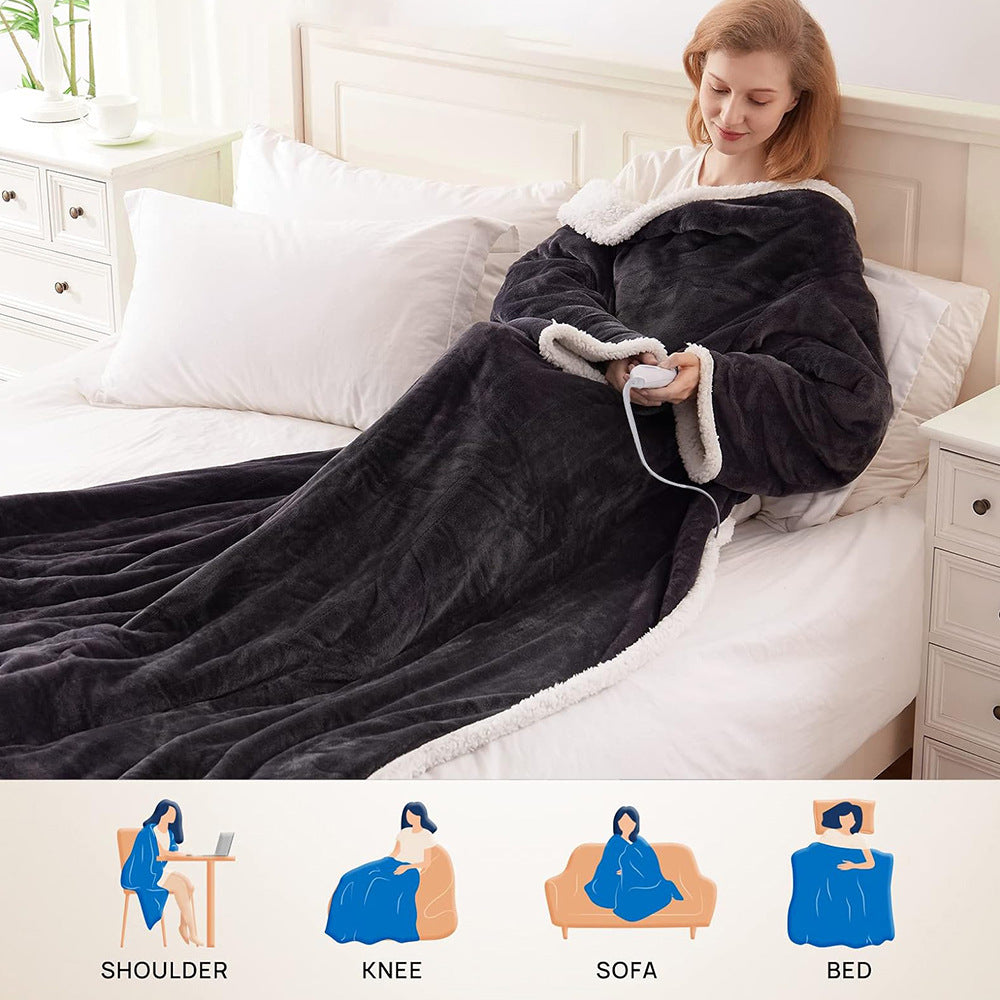 Wearable Electric Heated Blanket with Sleeves