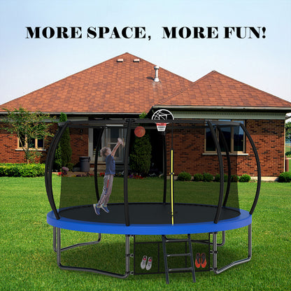 Venture 12FT Family Trampoline & Basketball Set - Blue