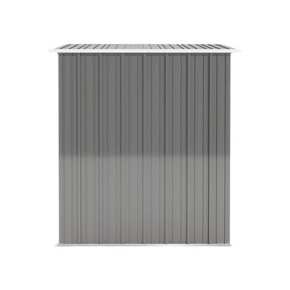 Aurelian 5 x 3 Ft Outdoor Storage Shed – Metal Garden Tool Shed with Sloping Roof & Lockable Door, Grey