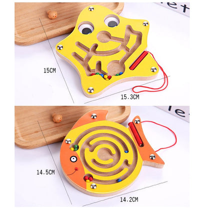 Montessori Toys Educational Wooden Toy for Children Early Learning Magnetic Maze Puzzle Labyrinth Brain Teaser Game educativo