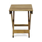 Aurelian Folding Acacia Wood Outdoor Side Table – Natural Slat-Top Patio Accent Table, 22.75