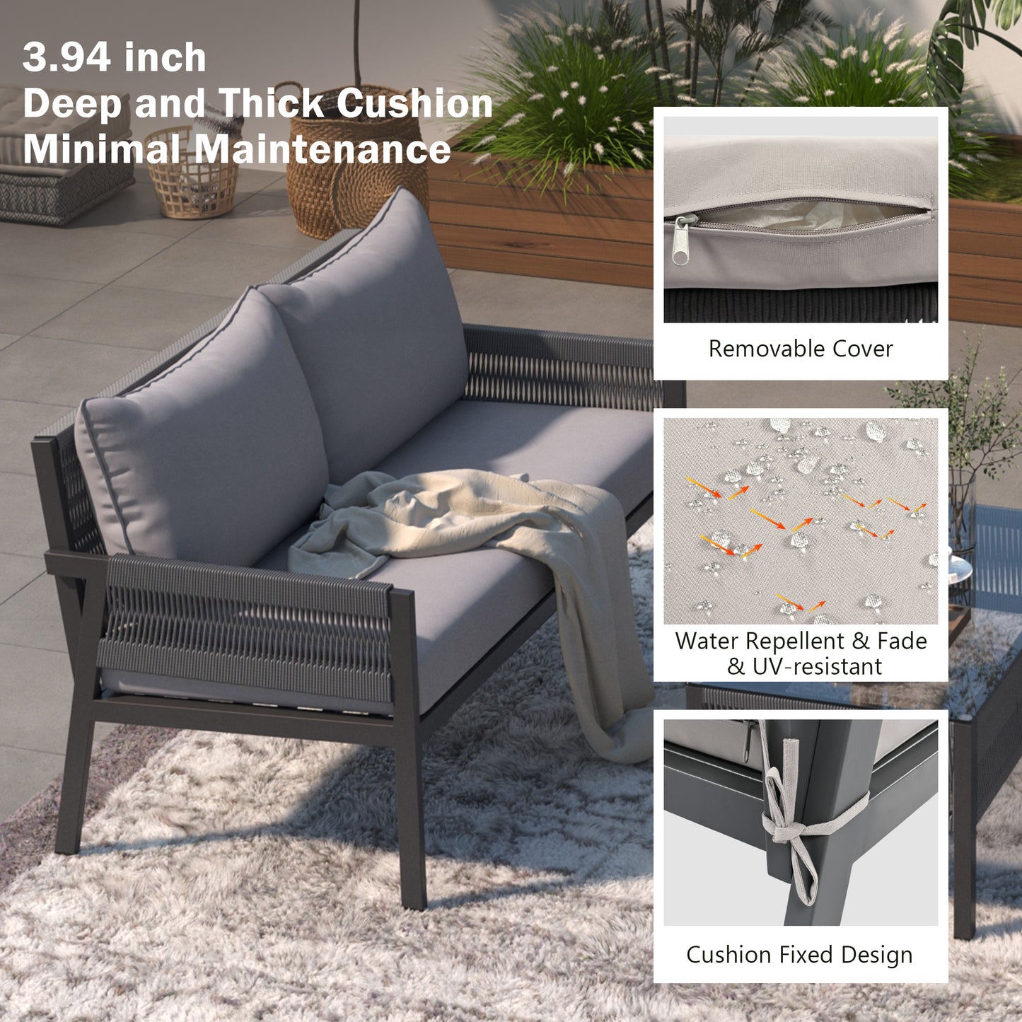 𝗔𝘂𝗿𝗲𝗹𝗶𝗮𝗻 4-𝗣𝗶𝗲𝗰𝗲 𝗥𝗼𝗽𝗲 𝗢𝘂𝘁𝗱𝗼𝗼𝗿 𝗟𝗼𝘂𝗻𝗴𝗲 𝗦𝗲𝘁 – 𝗗𝗲𝗲𝗽 𝗦𝗲𝗮𝘁𝗶𝗻𝗴 𝗣𝗮𝘁𝗶𝗼 𝗙𝘂𝗿𝗻𝗶𝘁𝘂𝗿𝗲 𝘄𝗶𝘁𝗵 𝗧𝗲𝗺𝗽𝗲𝗿𝗲𝗱 𝗚𝗹𝗮𝘀𝘀 𝗧𝗮𝗯𝗹𝗲, 𝗚𝗿𝗲𝘆