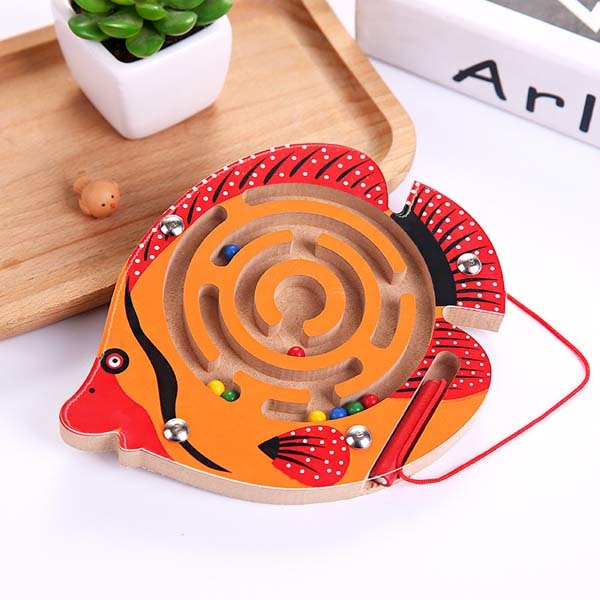 Montessori Toys Educational Wooden Toy for Children Early Learning Magnetic Maze Puzzle Labyrinth Brain Teaser Game educativo